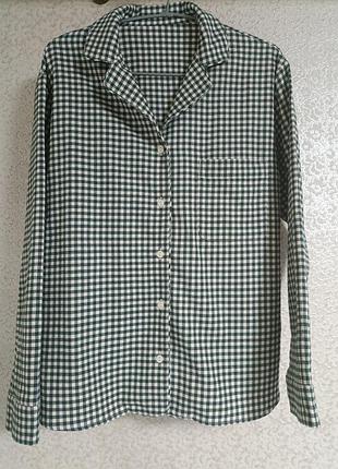 Якісний теплий  верх  від жіночої піжами  клітинка uniqlo, р.s