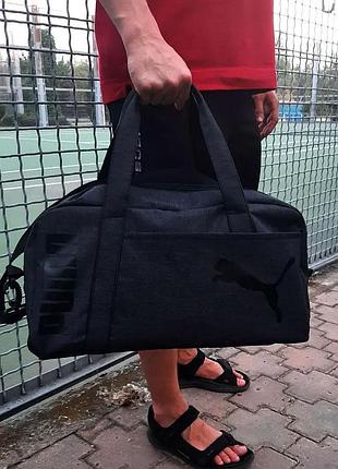 Спортивная сумка puma city hardline из oxford 1000d, чёрная с тёмным логотипом