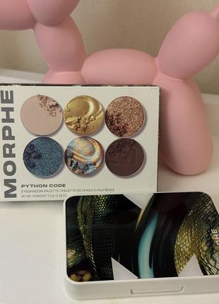 Morphe chromaplus 6-pan eyeshadow palette python code — палетка тіней із насиченим пігментом 2