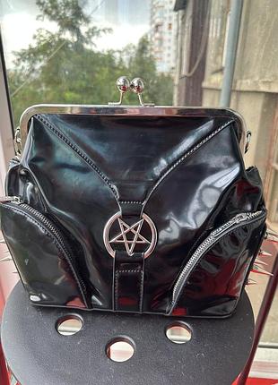 Сумка killstar чорна лакова готична