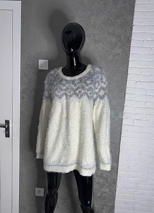 Волохата кофта пухнастий джемпер f&f, xxxxl 56р