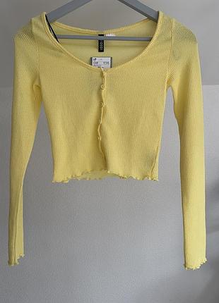 Жовтий трикотажний кардиган кофтинка від лінійки h&m divided