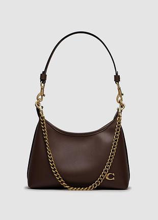 💎 coach juliet shoulder bag brown smooth leather 25 х 15 х 9 см