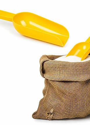 Совок большой пластиковый для сахара, специй, сыпучих продуктов, желтый | 88562