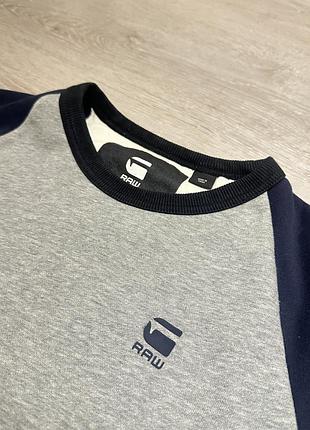 Лонгслів g-star raw сірий з синім 2