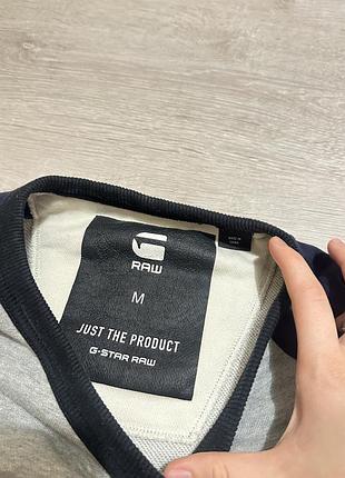 Лонгслів g-star raw сірий з синім 3