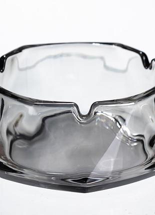 Пепельница стеклянная diamond faceted 12 см, серый yiwu hp-34-79