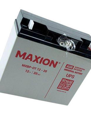 Аккумулятор 12v 20а (181x77x167) sla промышленный maxion серый agm