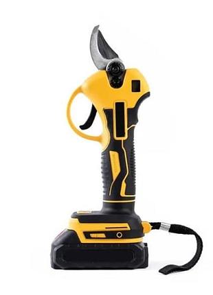 Секатор аккумуляторный с кейсом krafftec 48v, желтый