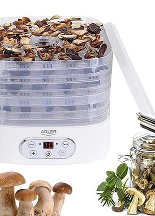Сушилка электрическая для овощей фруктов грибов и мяса adler ad 6658 дегидратор