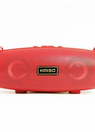 Blueooth колонка акумуляторна 3+3вт usb kimiso 202 червона