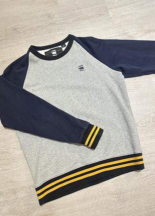 Лонгслів g-star raw сірий з синім