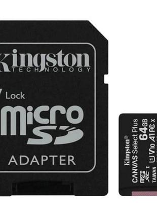 Карта памяти с адаптером microsd, sd, sdhc, sdxc 64gb class 10 kingston memory card