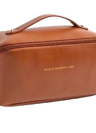 Косметичка женская дорожная makeup bag and xl-980 коричневая