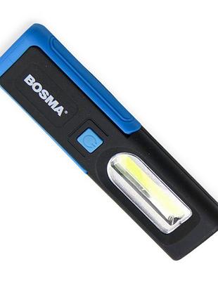 Ліхтар інспекційний 2w cob + 0,5w led 3хааa, магніт, гачок, на підставці з регулюванням bosma