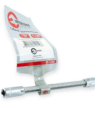 Удлинитель для воротка 1/4" 150 мм crv гибкий intertool
