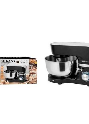 Міксер планетарний із чашею 6,5л 1500вт sokany sk-270 чорний