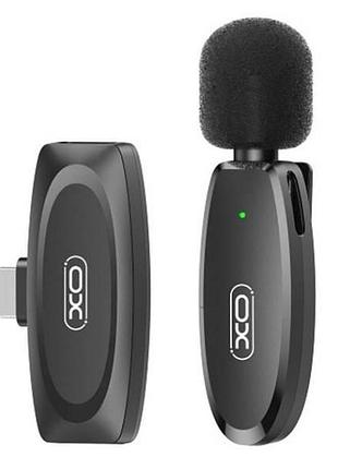 Микрофон петличный xo mkfo8a type-c wireless collarclip черный