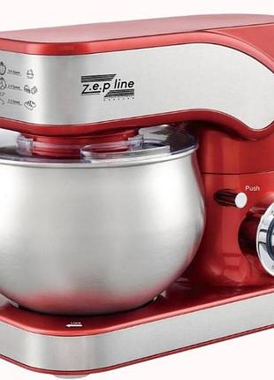 Миксер-тестомес настольный со сменными насадками 4в1 3500вт 6л zepline zp-136 красный