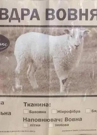 Ковдра вовняна євро 200х220 зимова комфорт