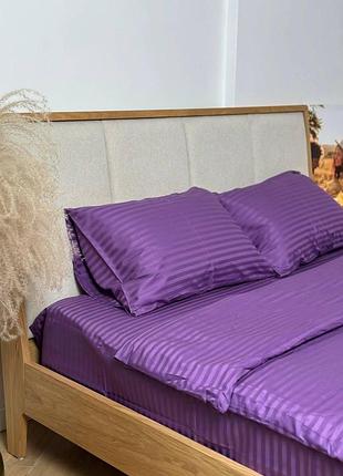 Полуторный комплект постельного белья бязь gold 150х220 см в полоску приятная ткань (pb31)