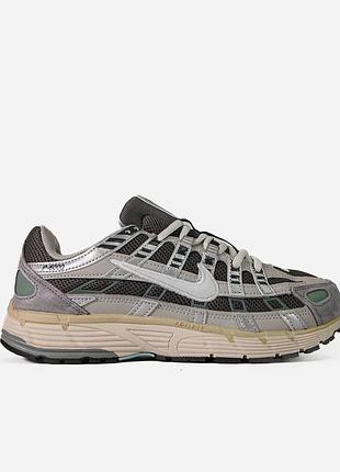 Кросівки nike p-6000 grey mint / найк п 6000 сірі замшеві