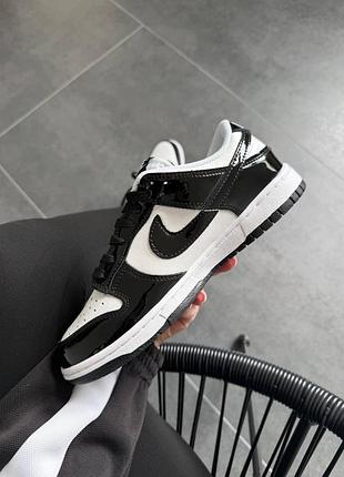 Nike dunk low black white patent 6