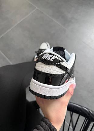 Nike dunk low black white patent 7