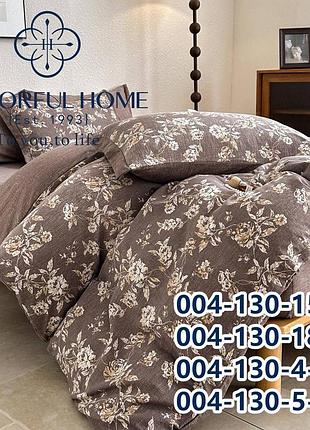 Colourfull home натуральний комплект євро варена бавовна з резинкою