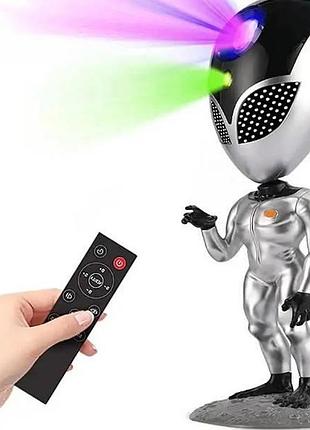 Ночник-проектор звездного неба с функцией повторения голоса alien с колонкой и пультом lonvis alien‌