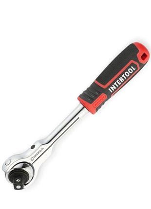 Тріскачка з квадратом 1/2" 72 зуби 250 мм crv intertool storm шарнірна (360°)