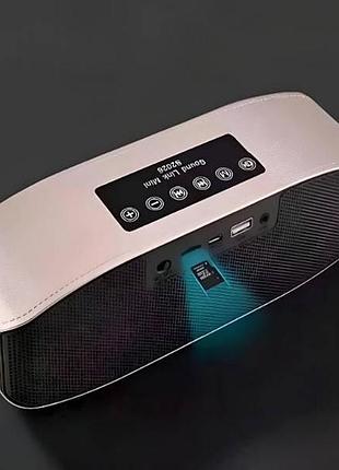 Bluetooth-колонка акумуляторна 6вт, usb, microsd, aux, 1200мач s2026 бронза
