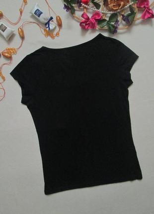 Классная хлопковая базовая черная стрейчевая футболка atmosphere5 фото