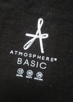 Классная хлопковая базовая черная стрейчевая футболка atmosphere8 фото