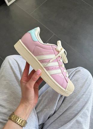 Adidas superstar pink patent 9
