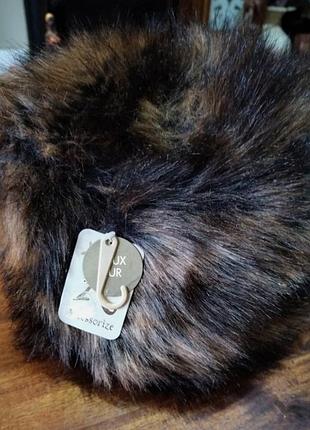 Шапка меховая женочь известного бренда accessorize