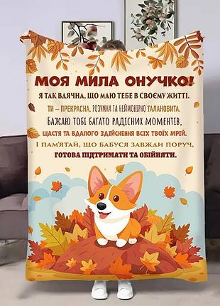 Плед 3d з побажаннями для онучки онучці коргі 17545 160х200 см