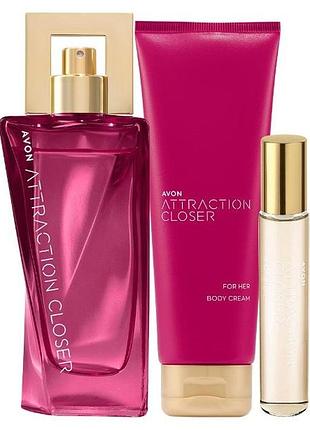 Avon набор attraction closer для женщин (10 мл + 50 мл + 125 мл)