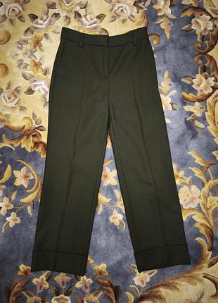 Классические брюки massimo dutti, темно-оливковые.