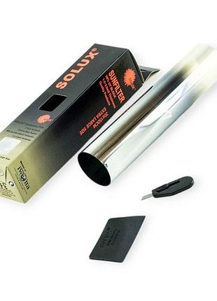 Пленка - полоса тонировочная лобовая solux 0.2x1.5m silver/silver