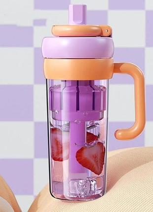 Бутылка-кружка с ручкой для воды 920мл water cup and ly-980 фиолетовая