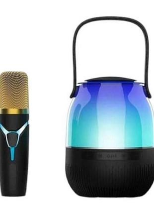Колонка bluetooth c rgb подсветкой и микрофоном xm-a68 черная