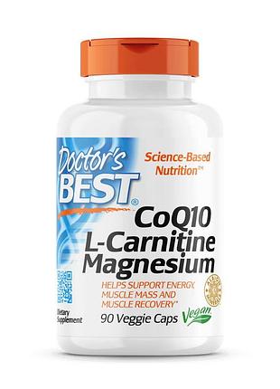 Натуральна добавка doctor's best coq10 l-carnitine magnesium, 90 вегакапсул