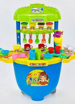 Набор юный шеф-повар тесто для лепки 5 баночек, кухня с аксессуарами color dough