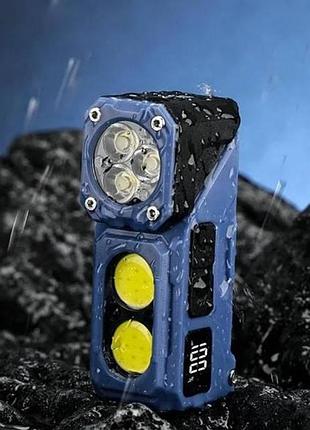 Фонарь налобный аккумуляторный yemao ym-t615, 500lm черный с синим