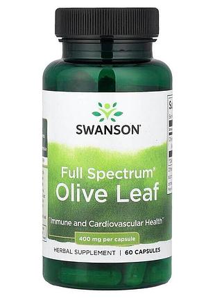 Листья оливы swanson olive leaf extract 400 mg full spectrum, 60 капсул