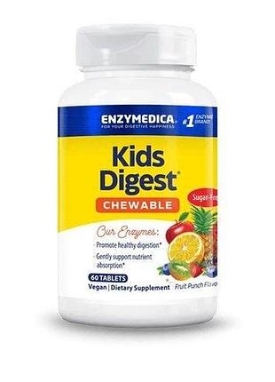 Натуральна добавка enzymedica kids digest, 60 жувальних таблеток - фруктовий пунш