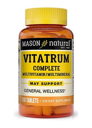 Витамины и минералы mason natural vitatrum complete multivitamin/multimineral, 150 таблеток