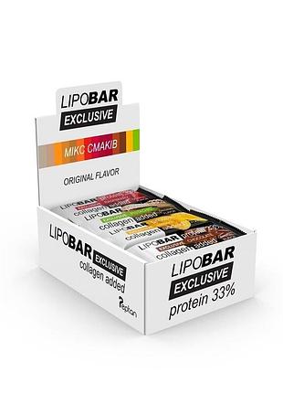 Блок батончиков lipobar exclusive protein bar, 20*50 грамм mix №2