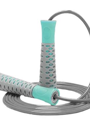 Скакалка power play 4206 2.75 м, grey/mint